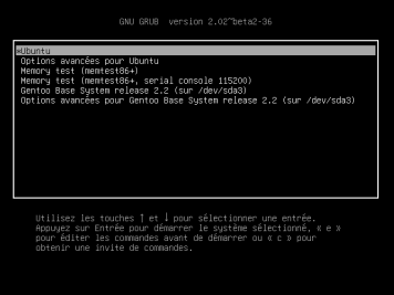 Grub Ubuntu avec OSCAR installé