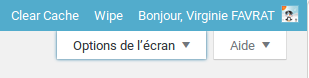 En haut à droite de l'écran, on trouve un bouton pour accéder aux options d'affichage de la page courante.